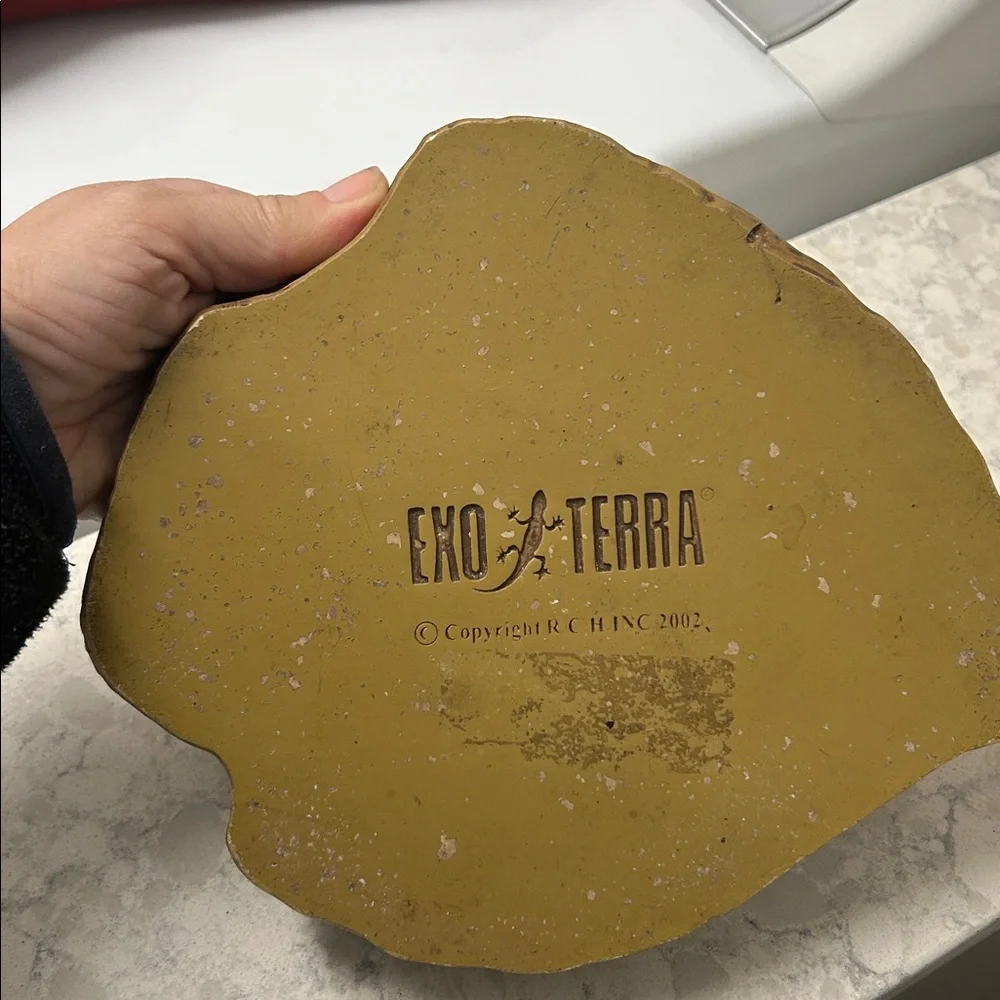 EXO TERRA Large Poly-Resin Granite Rock Pet Water Dish for Reptiles